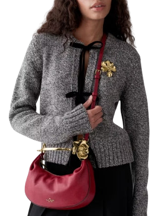 Kate Spade New York Selene Metal Floral Handle Bag Red Jam