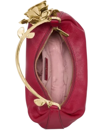 Kate Spade New York Selene Metal Floral Handle Bag Red Jam