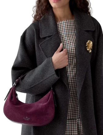 Kate Spade New York Selene Suede Shoulder Bag Deep Cherry 