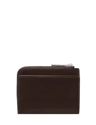 Kate Spade New York Shiny Leather Small L-zip Wallet Hot Fudge