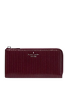 Kate Spade New York Shiny Quilted Large Slim L-zip Wallet Grenache
