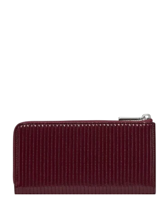 Kate Spade New York Shiny Quilted Large Slim L-zip Wallet Grenache