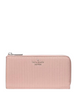 Kate Spade New York Shiny Quilted Large Slim L-zip Wallet Rose Smoke