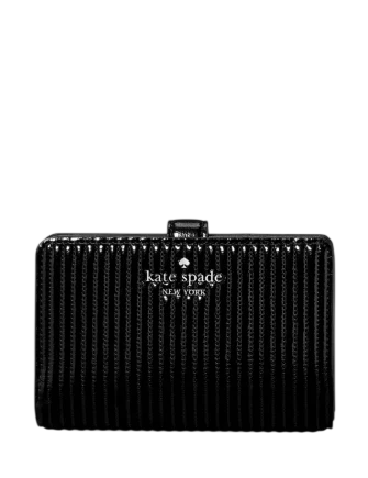 Kate Spade New York Shiny Quilted Medium Bifold Wallet Black