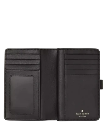 Kate Spade New York Shiny Quilted Medium Bifold Wallet Black