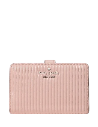 Kate Spade New York Shiny Quilted Medium Bifold Wallet Rose Smoke