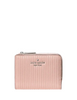 Kate Spade New York Shiny Quilted Small L-zip Wallet Rose Smoke