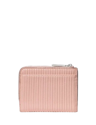 Kate Spade New York Shiny Quilted Small L-zip Wallet Rose Smoke