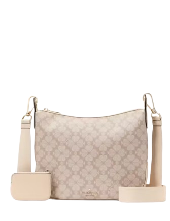 Kate Spade New York Signature Spade Flower Pvc Large Crossbody Dark Beige