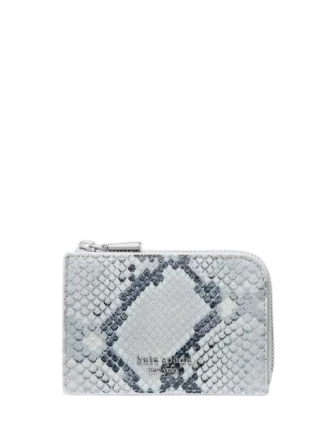 Kate Spade New York Snake Embossed Mini Zip Card Case Pale Sapphirine