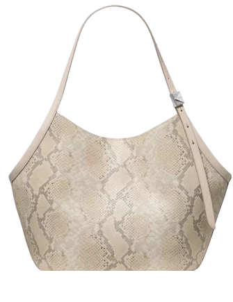 Kate Spade New York Spade Deco Snake Embossed Tulip Tote Bag Neutral