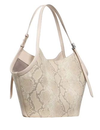 Kate Spade New York Spade Deco Snake Embossed Tulip Tote Bag Neutral