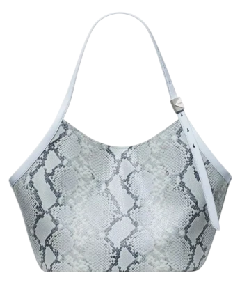 Kate Spade New York Spade Deco Snake Embossed Tulip Tote Bag Pale Sapphirine