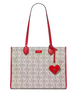 Kate Spade New York Spade Flower Coated Canvas Large Market Tote Cherry Rouge