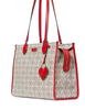 Kate Spade New York Spade Flower Coated Canvas Large Market Tote Cherry Rouge