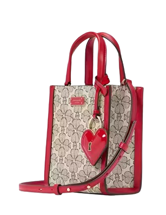Kate Spade New York Spade Flower Coated Canvas Manhattan Mini Tote  Cherry Rouge 