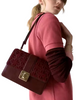 Kate Spade New York Spade Flower Embroidered Flap Shoulder Bag Dark Merlot
