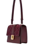 Kate Spade New York Spade Flower Embroidered Flap Shoulder Bag Dark Merlot