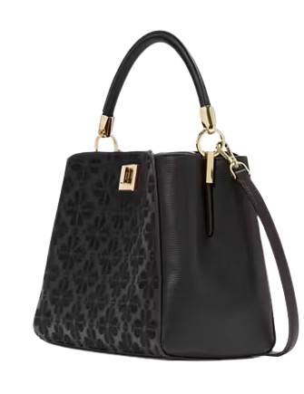 Kate Spade New York Spade Flower Embroidered Top Handle Satchel Black