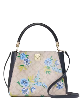 Kate Spade New York Spade Flower Floral Medium Top Handle Satchel Blazer Blue