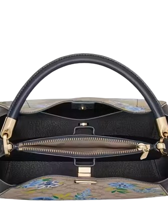 Kate Spade New York Spade Flower Floral Medium Top Handle Satchel Blazer Blue