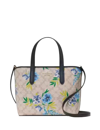 Kate Spade New York Spade Flower Floral Small Tote Blazer Blue Multi