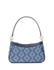 Kate Spade New York Spade Flower Jacquard Denim Convertible Shoulder Bag Parisian Navy