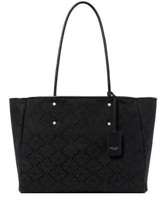 Kate Spade New York Spade Flower Jacquard Large Everything Tote Black