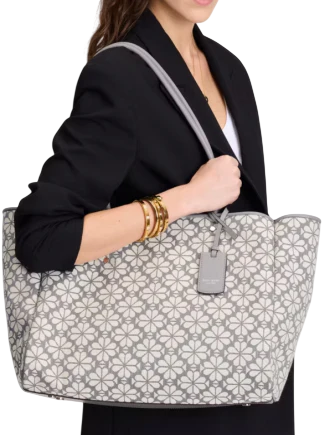Kate Spade New York Spade Flower Jacquard Large Everything Tote Grey