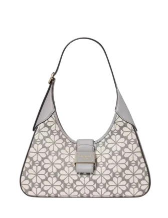 Kate Spade New York Spade Flower Jacquard Nouveau Small Shoulder Bag Grey