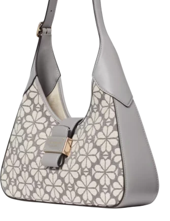 Kate Spade New York Spade Flower Jacquard Nouveau Small Shoulder Bag Grey