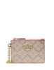 Kate Spade New York Spade Flower Key Ring Card Holder  Dark Beige Grapefruit 