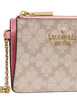 Kate Spade New York Spade Flower Key Ring Card Holder  Dark Beige Grapefruit 