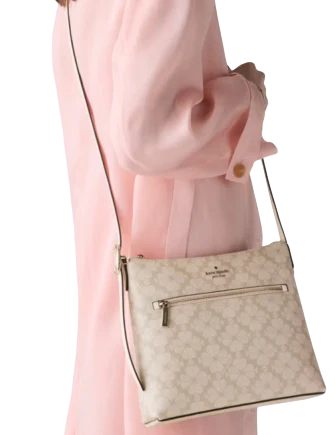 Kate Spade New York Spade Flower Large Swingpack Crossbody Bag Dark Beige Moon Dust