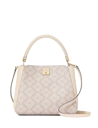 Kate Spade New York Spade Flower Pvc Medium Top Handle Satchel Dark Beige