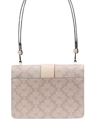 Kate Spade New York Spade Flower Pvc Small Flap Shoulder Bag  Dark Beige 