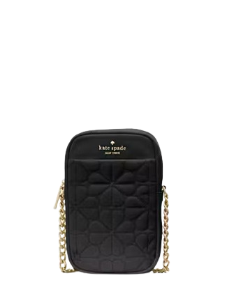 Kate Spade New York Spade Flower Quilted Fabric Phone Crossbody Black