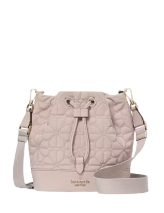 Kate Spade New York Spade Flower Quilted Nylon Bucket Bag Cozy Grey