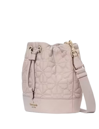 Kate Spade New York Spade Flower Quilted Nylon Bucket Bag Cozy Grey