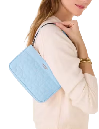 Kate Spade New York Spade Flower Quilted Nylon Convertible Wristlet Montauk Blue