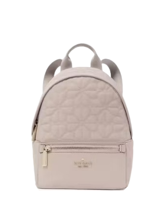 Kate Spade New York Spade Flower Quilted Nylon Small Backpack Cozy Grey