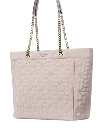 Kate Spade New York Spade Flower Quilted Nylon XL Tote Cozy Grey