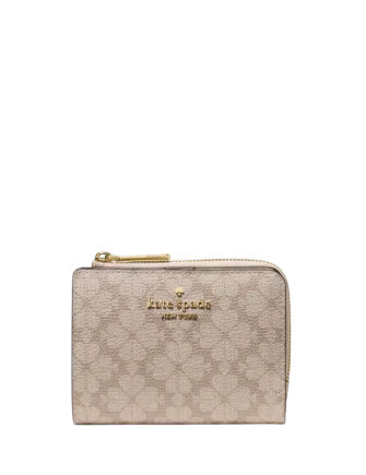Kate Spade New York Spade Flower Small L-zip Wallet Dark Beige