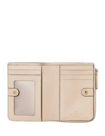 Kate Spade New York Spade Flower Small L-zip Wallet Dark Beige
