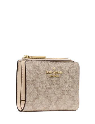 Kate Spade New York Spade Flower Small L-zip Wallet Dark Beige