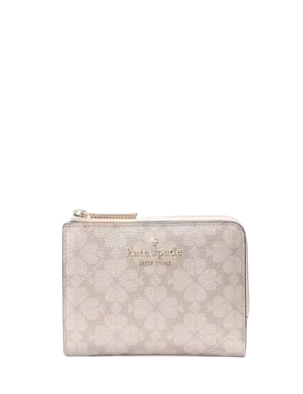 Kate Spade New York Spade Flower Small L-zip Wallet Dark Beige Multi