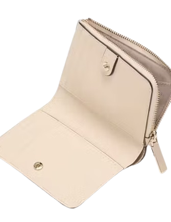 Kate Spade New York Spade Flower Small L-zip Wallet Dark Beige Multi