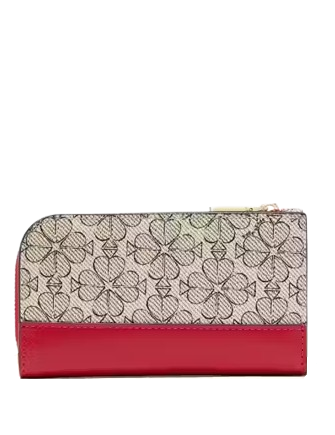 Kate Spade New York Spade Flower Small Slim Bifold Wallet  Cherry Rouge 
