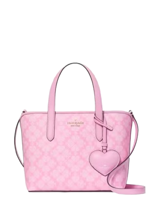 Kate Spade New York Spade Flower Small Tote With Heart Dangle Parisian Rose