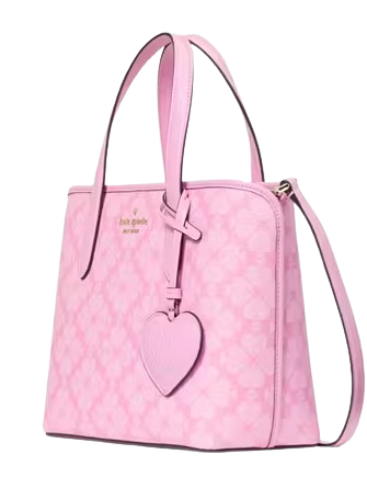 Kate Spade New York Spade Flower Small Tote With Heart Dangle Parisian Rose